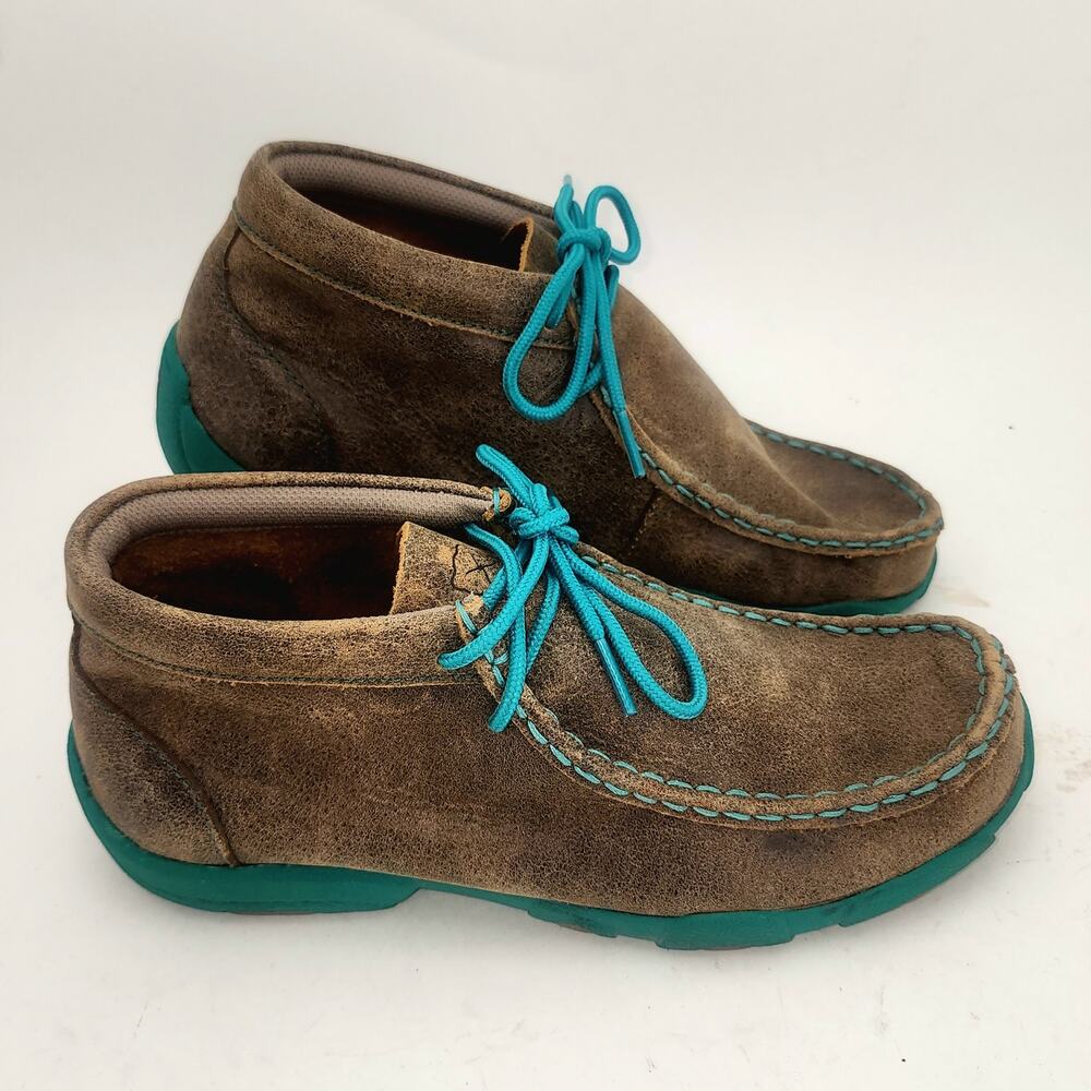 Twisted X Chukka Driving Moc Boots Womens 6 Brown full handcrafted grain leather